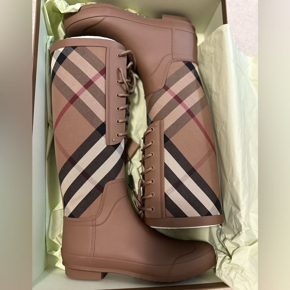 Burberry Birch Brown Check Rainboots